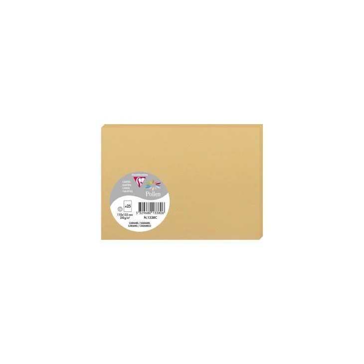 25 cartes CLAIREFONTAINE Pollen - 110 x 155 mm - 210 g/m² - Caramel