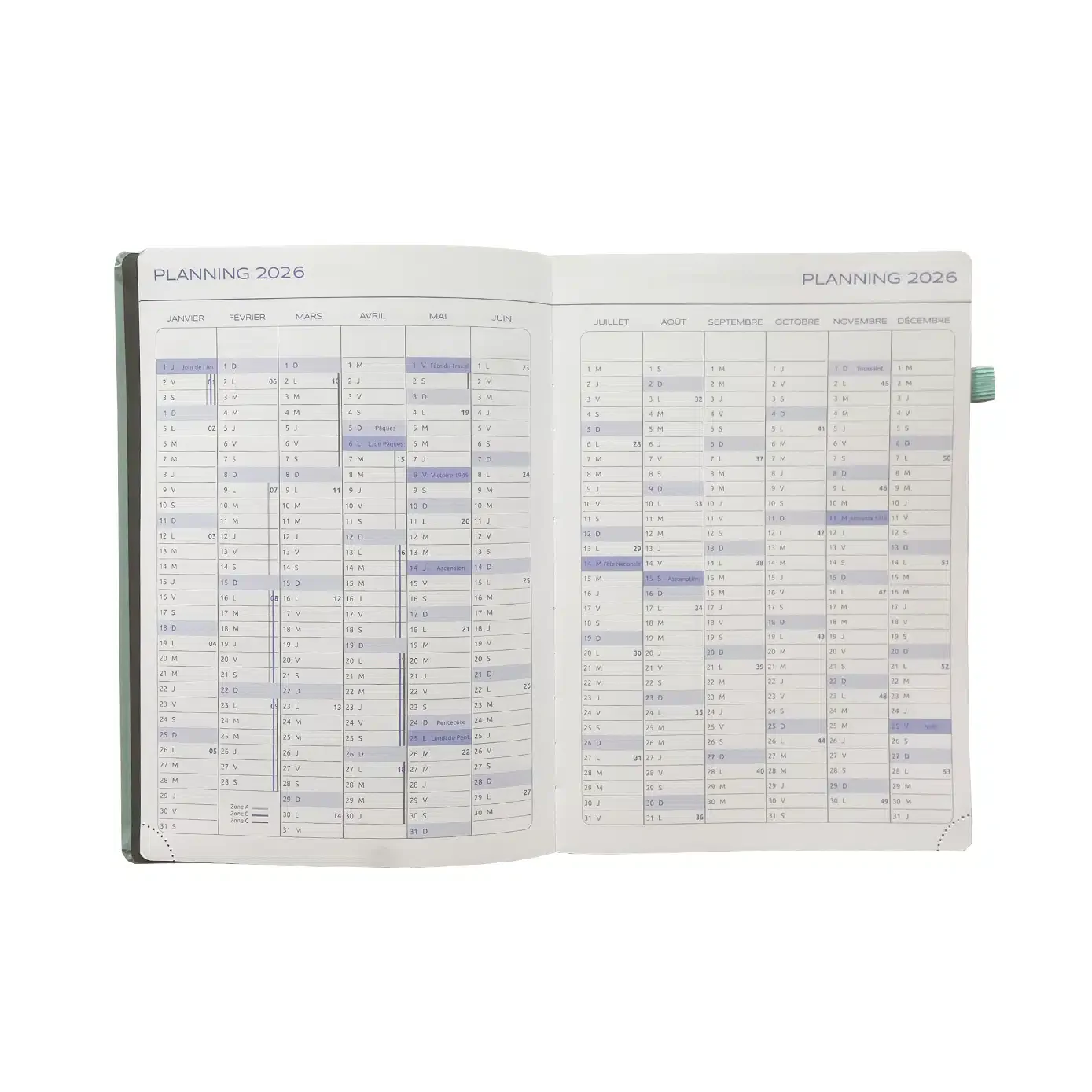 Agenda 2026 ÉPOPÉE Cita - A5 - 1 semaine sur 2 pages - Orientation verticale - Fleurs – Image 3