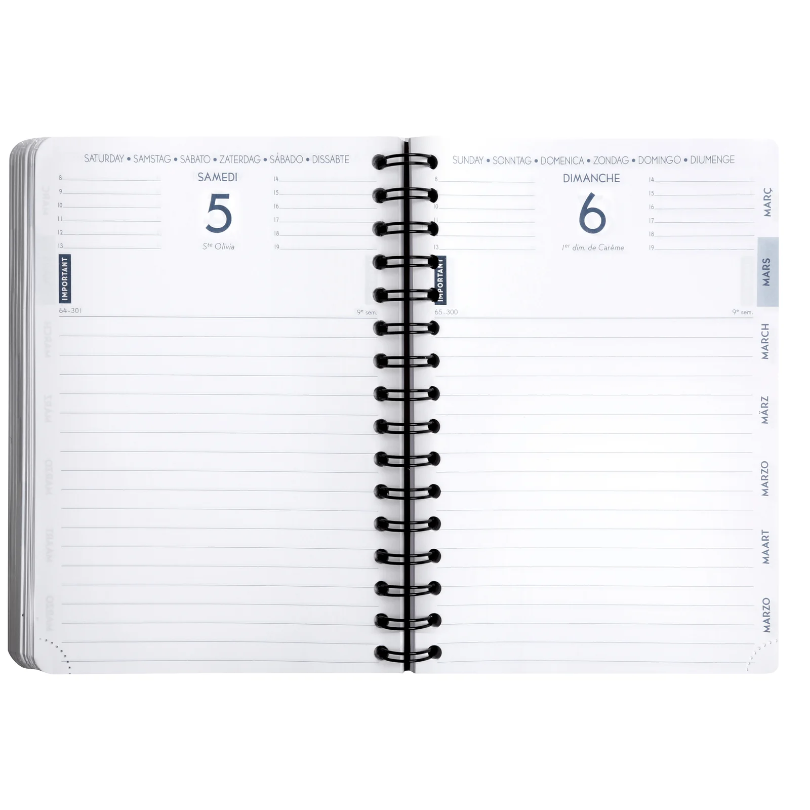 Agenda 2025-2026 CLAIREFONTAINE Forum Office - 15 x 21 cm - 1 jour par page - Orientation horizontale - Age Bag bleu – Image 2