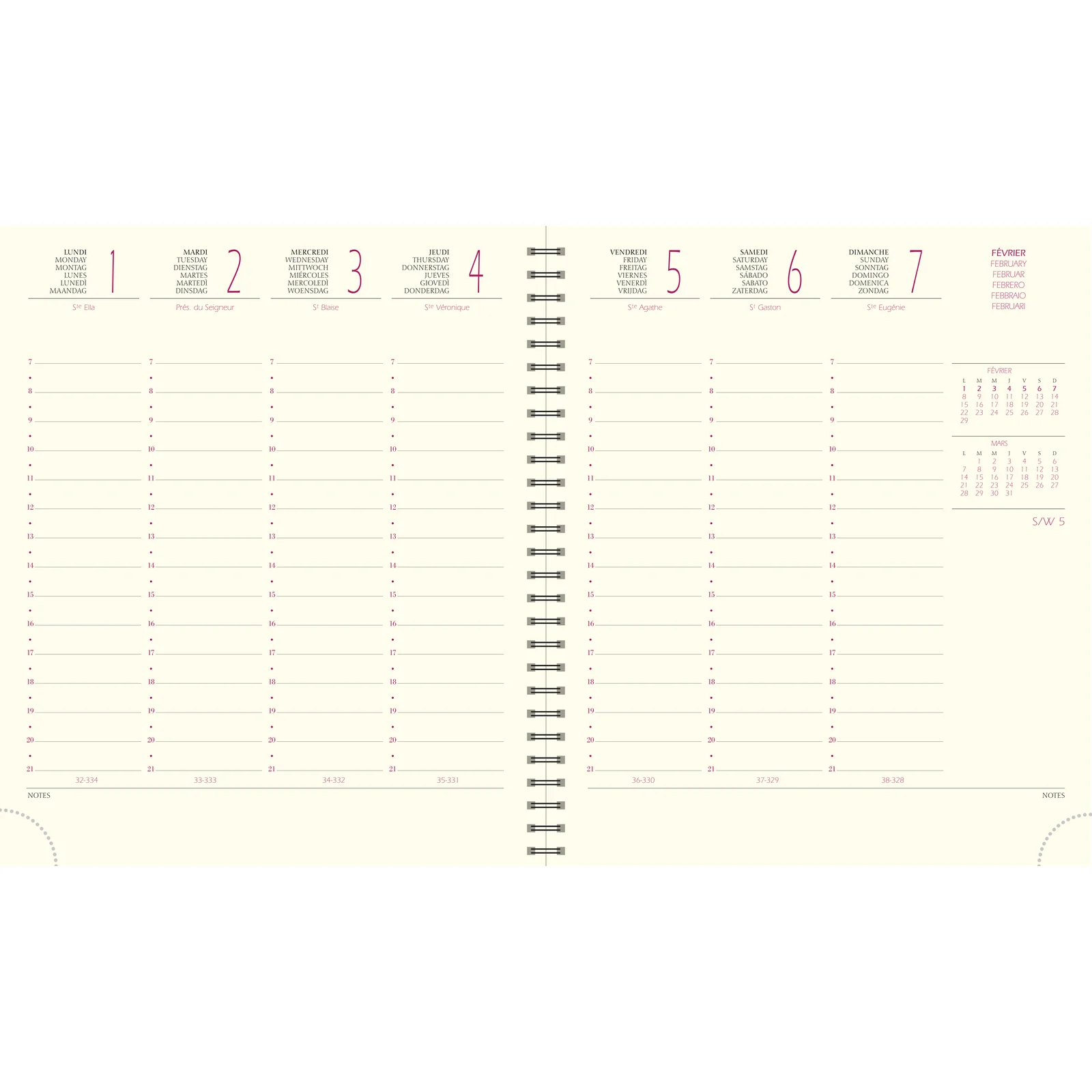Agenda 2025-2026 EXACOMPTA SAD 18S - 15 x 17 cm - 1 semaine sur 2 pages - Orientation verticale - Kaa rouge – Image 2