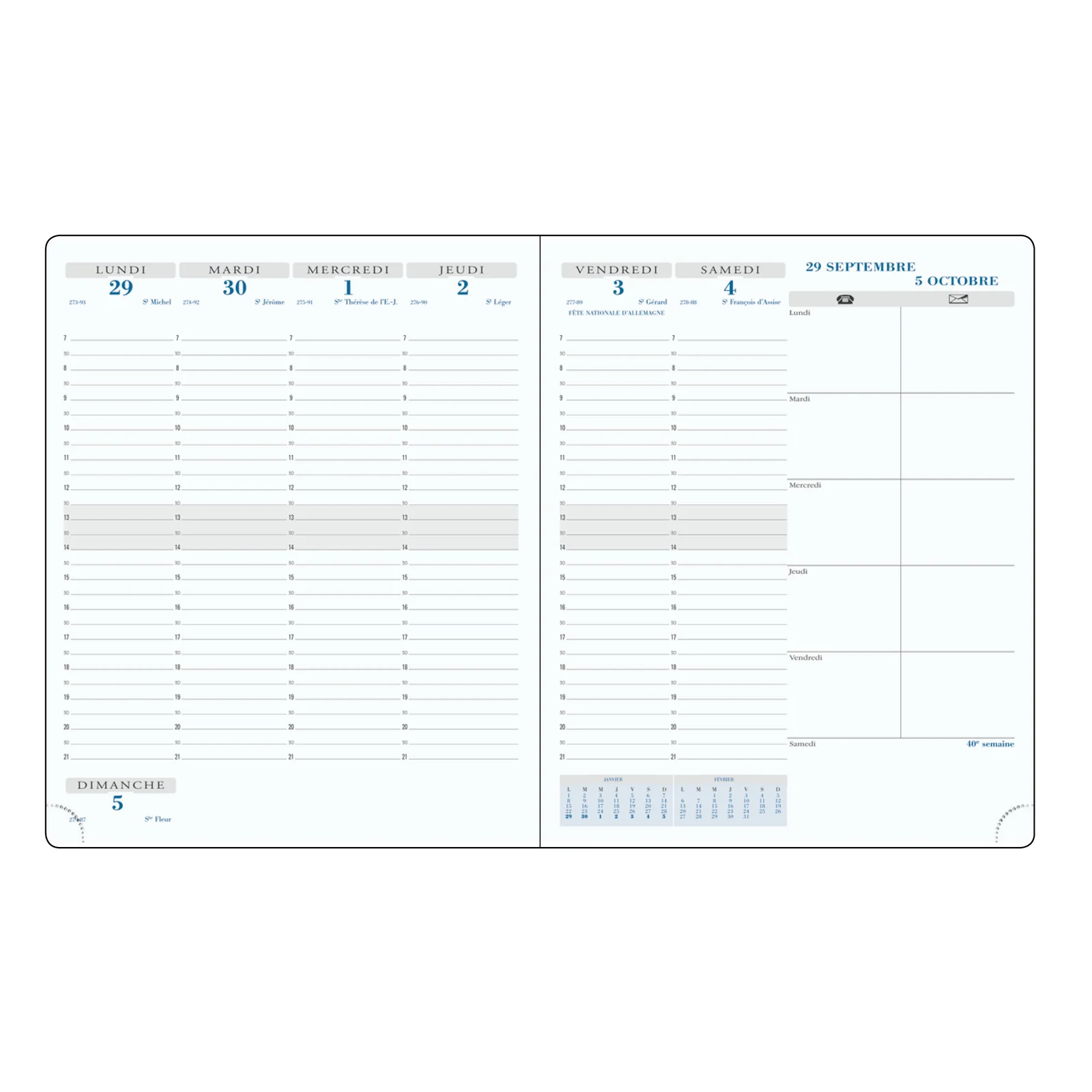 Agenda 2025-2026 EXACOMPTA SAS 22 Non-Stop - 18,5 x 22,5 cm - 1 semaine sur 2 pages - Orientation verticale - Winner vert foncé – Image 2