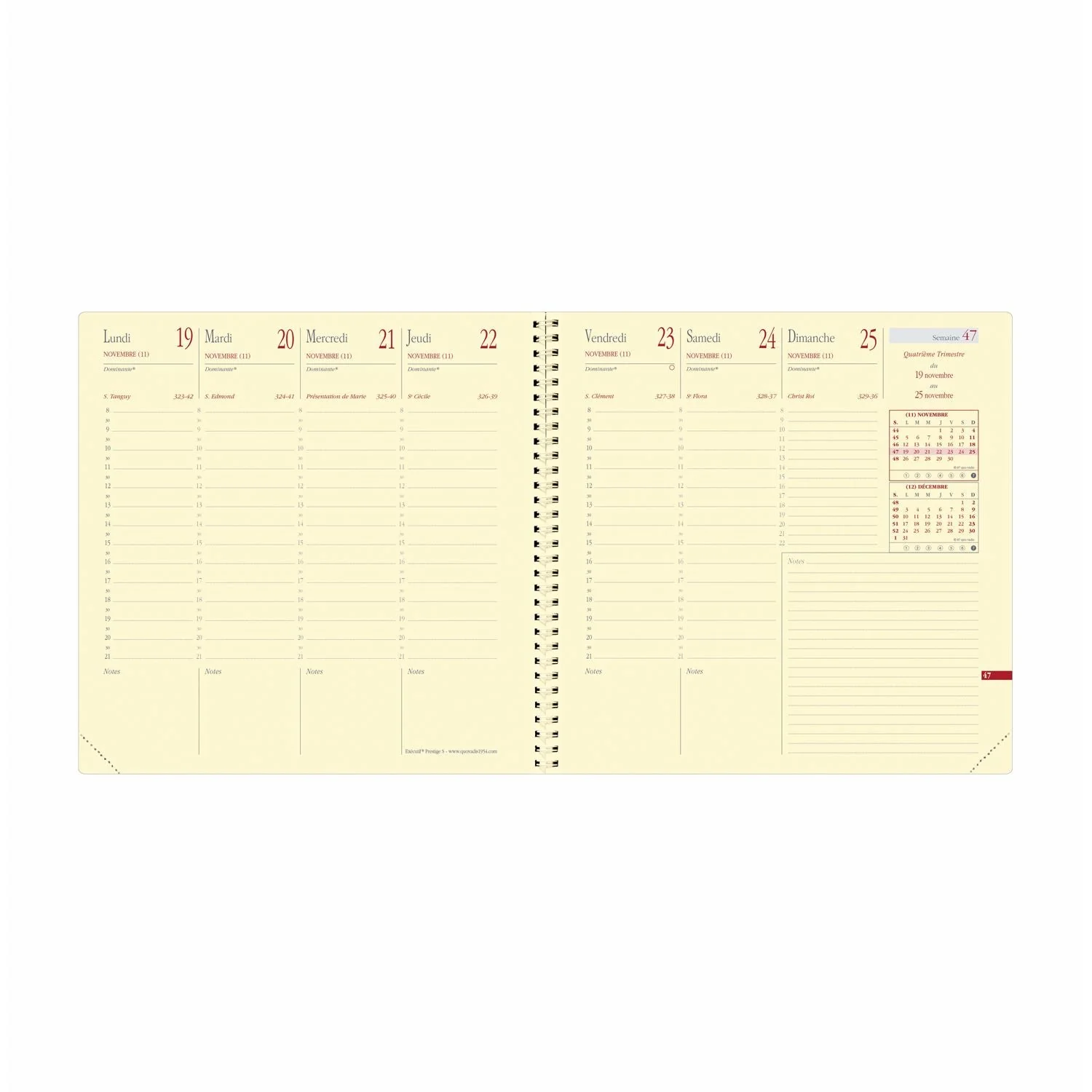 Agenda 2026 QUO VADIS Exécutif Prestige S - 16 x 16 cm - 1 semaine sur 2 pages - Orientation verticale - Soho parme – Image 2