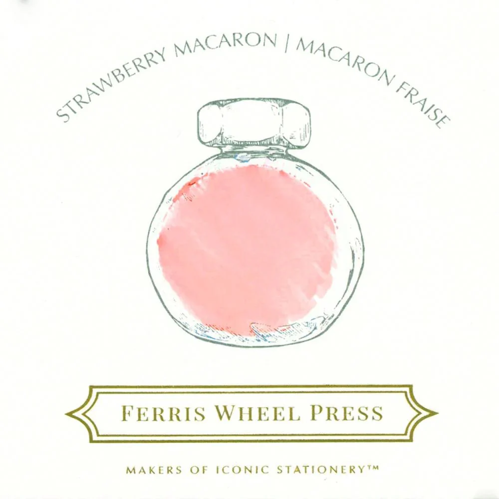 Flacon d'encre FERRIS WHEEL PRESS - Everyday Ink - Strawberry Macaron (38ml) – Image 2